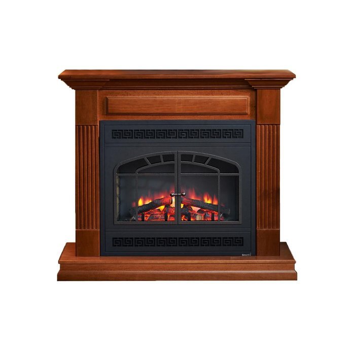 GreatCo Rio Grande Series Mantel with 41 In. Electric Fireplace and Arched Rectangular Front