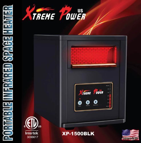 1500W 4 Seasons Quartz Infrared Heater Humidifier Plasma Inverter Air purifier (XP 1500W Black)