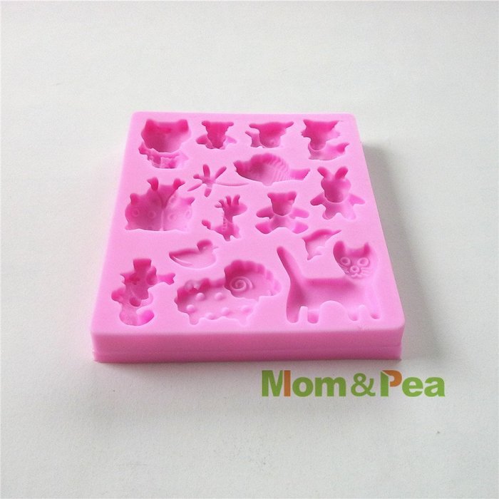 Mom&pea 0533 Animals Shaped Silicone Mould for Fondant Cake Sugar Paste Cake Decoration 3d Cake Toppers Mold Soap... N2