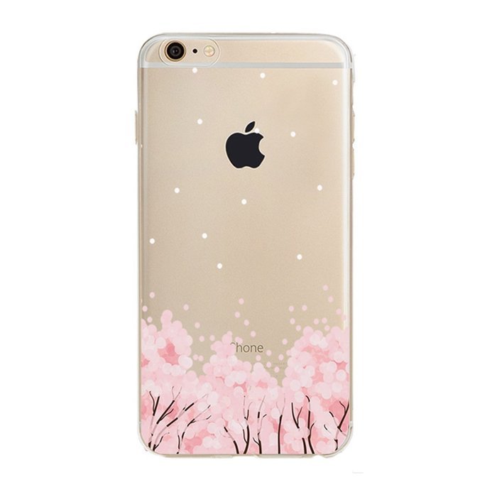 iPhone 5S Case, iPhone SE Case, PHEZEN Clear Soft TPU Protective Case Back Cover with Beautiful Cherry Blossom...