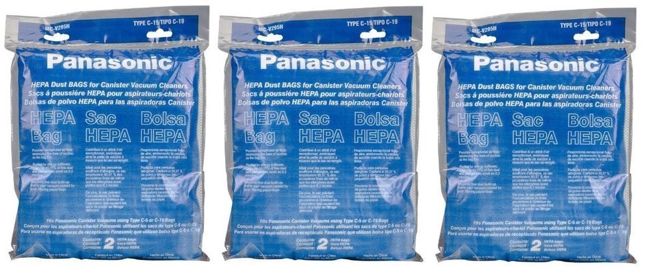 Panasonic MC-V295H Type C-19 Canister HEPA Vacuum Bag, Pack of 2