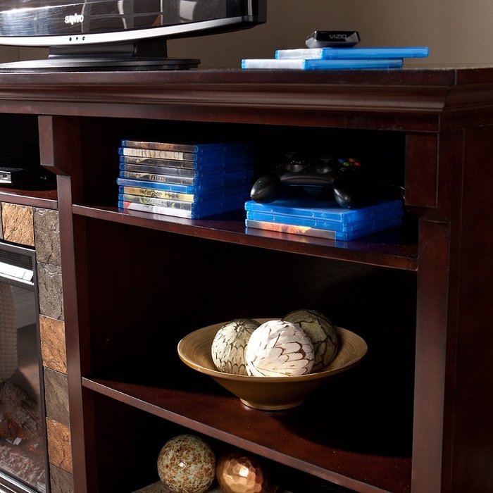 Southern Enterprises Sterling Bookshelf Electric Fireplace, Espresso N4