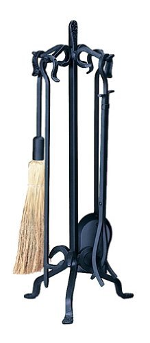Uniflame, F-1267, 5pc Heavy Weight Black Wrought Iron Fireset N2