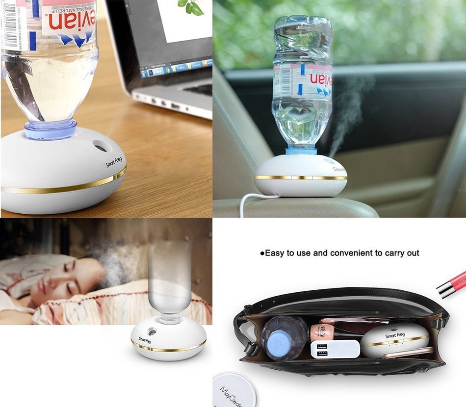 Deli Portable Mini Cool Mist Water Bottle Personal Humidifier, Ultra Quiet Humidifying Purifier with Automatic... N5