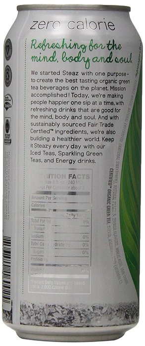 Steaz Zero Calorie Iced Green Tea, Peach Mango, 16 Ounce (Pack of 12) N14
