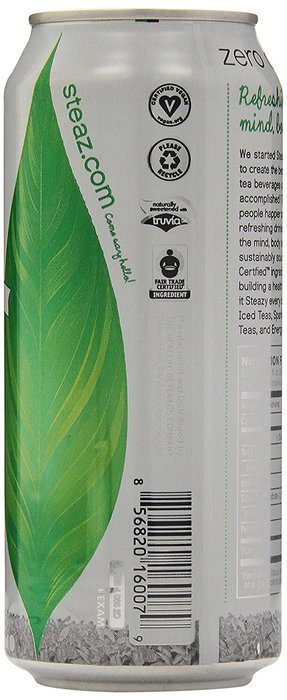 Steaz Zero Calorie Iced Green Tea, Peach Mango, 16 Ounce (Pack of 12) N16