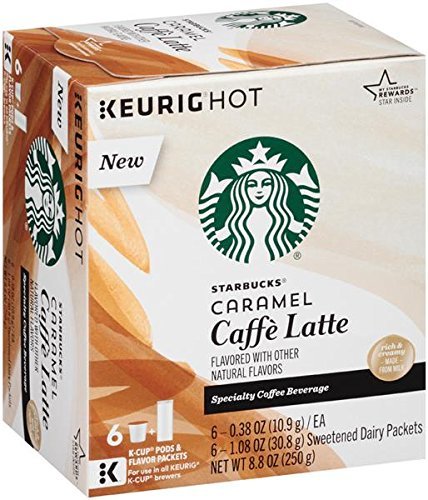 Starbucks Caramel Caffe Latte Specialty Coffee Beverage K-Cups 8.8 oz. Box
