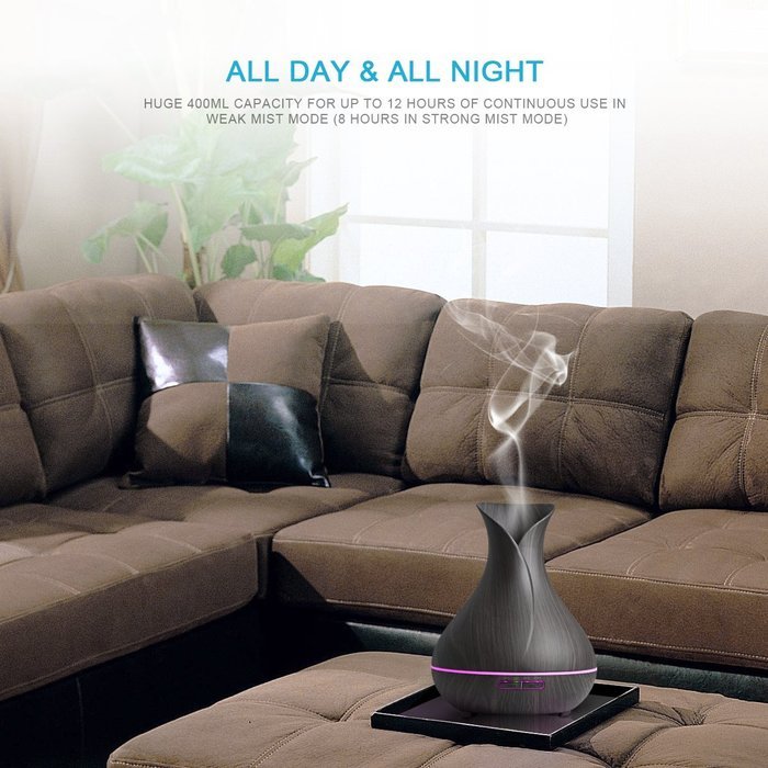 REIDEA 400ml Essential Oil Diffuser, Quiet Ultrasonic Cool Mist Humidifier with 7 Colors LED Waterless Auto Shut-off... N2