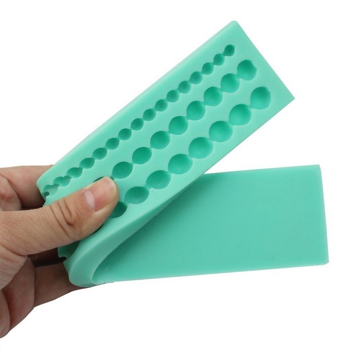 Hot Three Row 6/8/10mm Beads Silicone Mould Cake Decor Mold Sugarcraft N3