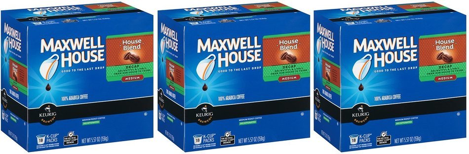 Maxwell House Caf&eacute; Collection Coffee, Decaf K-Cups, 5.57 oz - 18 Count