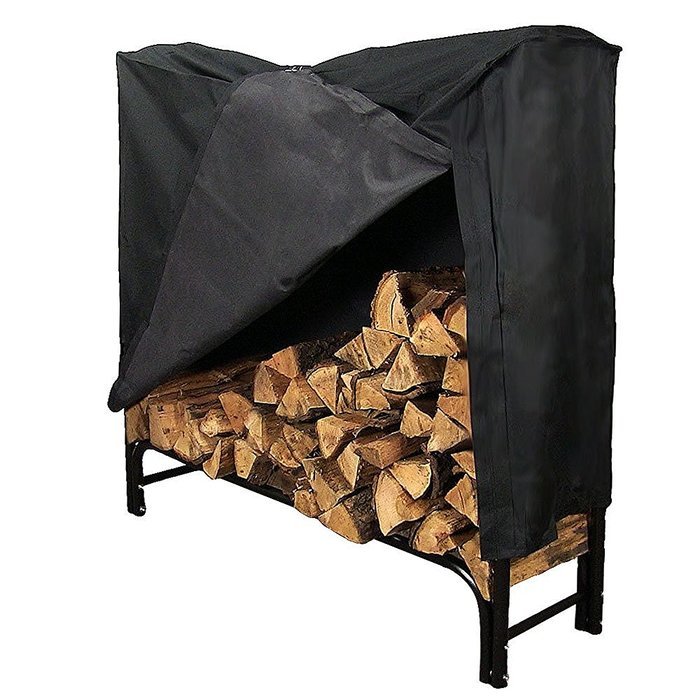 Sunnydaze 8-Foot Firewood Log Rack, Log Rack & Cover COMBO N12