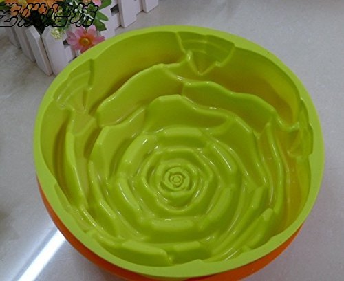 8" Big Rose Shape Food Grade Silicone Cake Mold Birthday Cake Bakeware(1pcs) N2