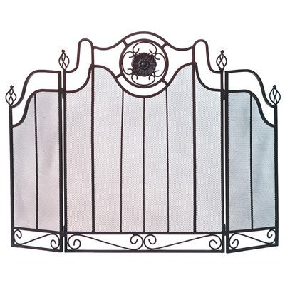 Italian Countryside 3 Panel Iron Fireplace Screen