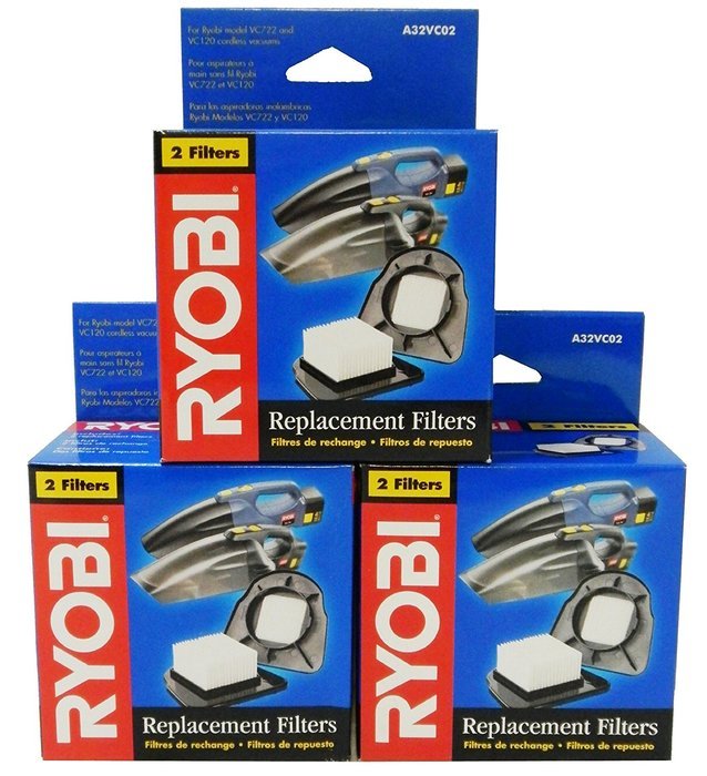 6 Pack Ryobi Replacement Vacuum Filters A32VC02 free image download