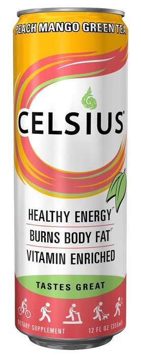 Celsius Green Tea, Peach Mango, 12 Ounce (Pack of 12) N28