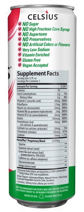 Celsius Green Tea, Peach Mango, 12 Ounce (Pack of 12) N31