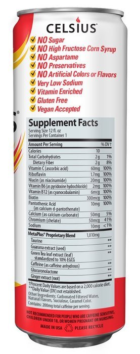 Celsius Green Tea, Peach Mango, 12 Ounce (Pack of 12) N37