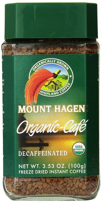 Mount Hagen Organic Freeze Dried Instant Decaffeinated Coffee, 3.53-Ounce Jars (Pack of 6) N2