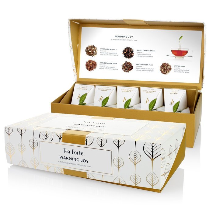 Tea Fort&eacute; Warming Joy Petite Presentation Box Featuring Seasonal & Festive Tea Blends - 10 Handcrafted Pyramid...