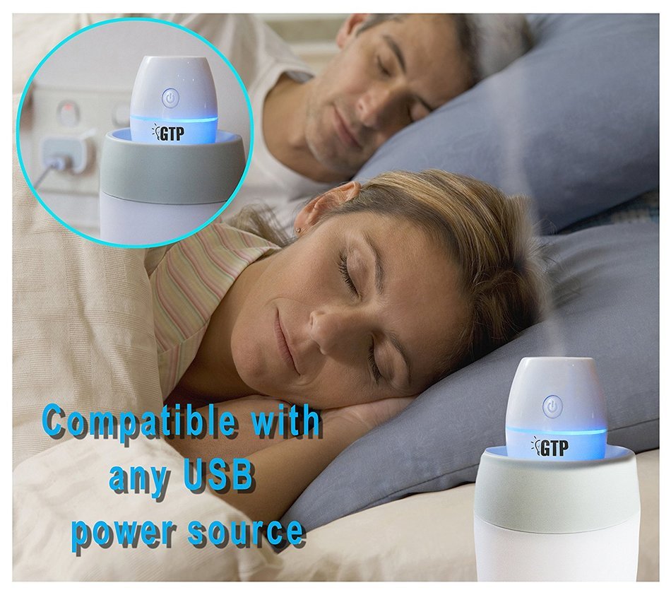 GTP USB Mini Personal Travel Cool Mist Portable Ultrasonic Room Humidifier - BONUS 77 Secret Travel Tips eBook... N2