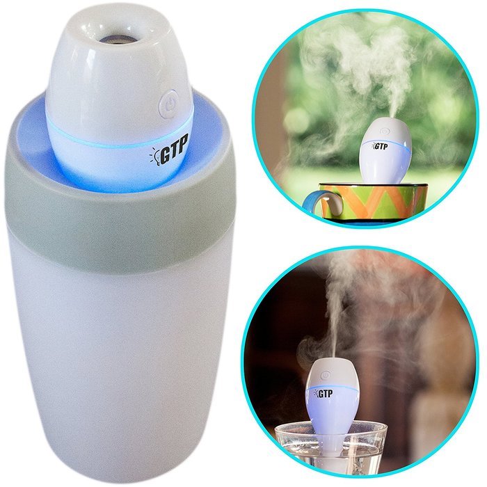 GTP USB Mini Personal Travel Cool Mist Portable Ultrasonic Room Humidifier - BONUS 77 Secret Travel Tips eBook... N3