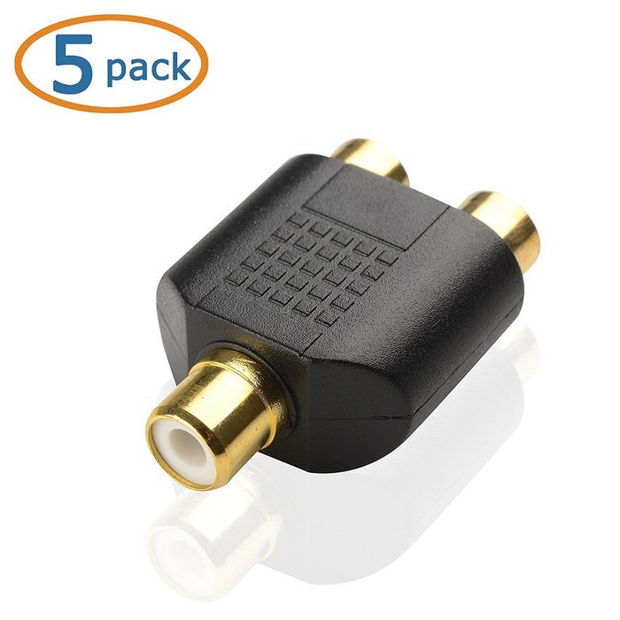 Cable Matters 5-Pack, Gold Plated 3-RCA Coupler N7