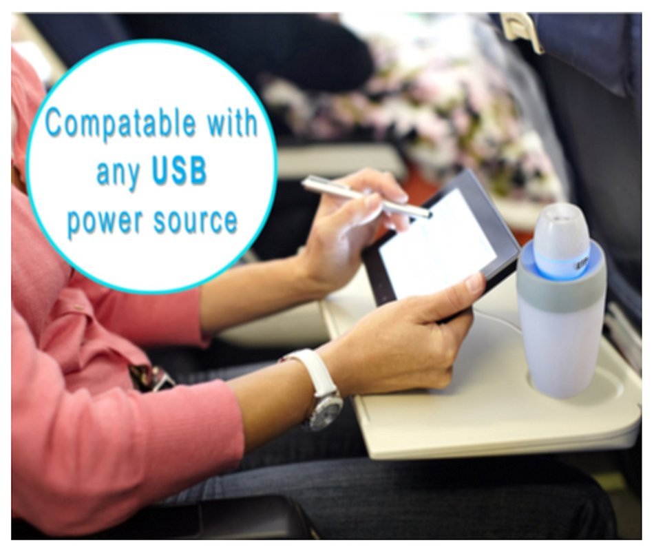 GTP USB Mini Personal Travel Cool Mist Portable Ultrasonic Room Humidifier - BONUS 77 Secret Travel Tips eBook... N6