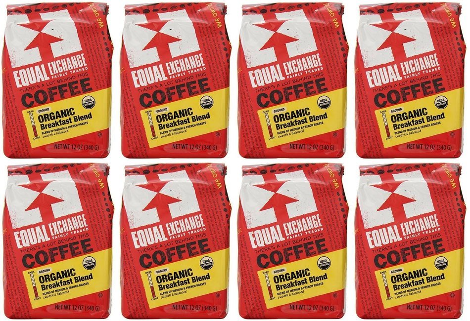 Equal Exchange Organic Coffee, Breakfast Blend, Ground, 12-Ounce Bag N5