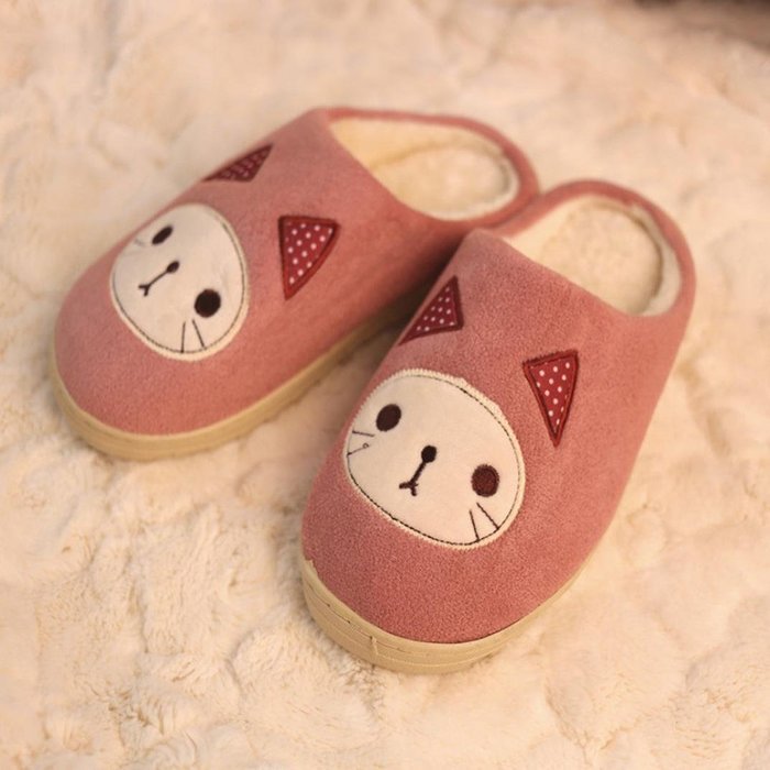 AutumnFall Women Soft Warm Indoor Candy Colors Cotton Slippers Home Anti-slip Shoes (40, Pink) N5