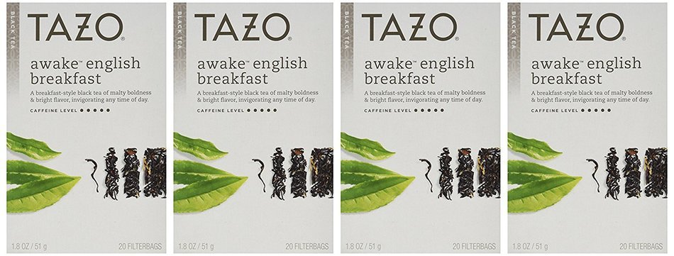 Tazo Awake English Breakfast Filterbag Tea (20 Filterbags per box) (Pack of 4 boxes) N4