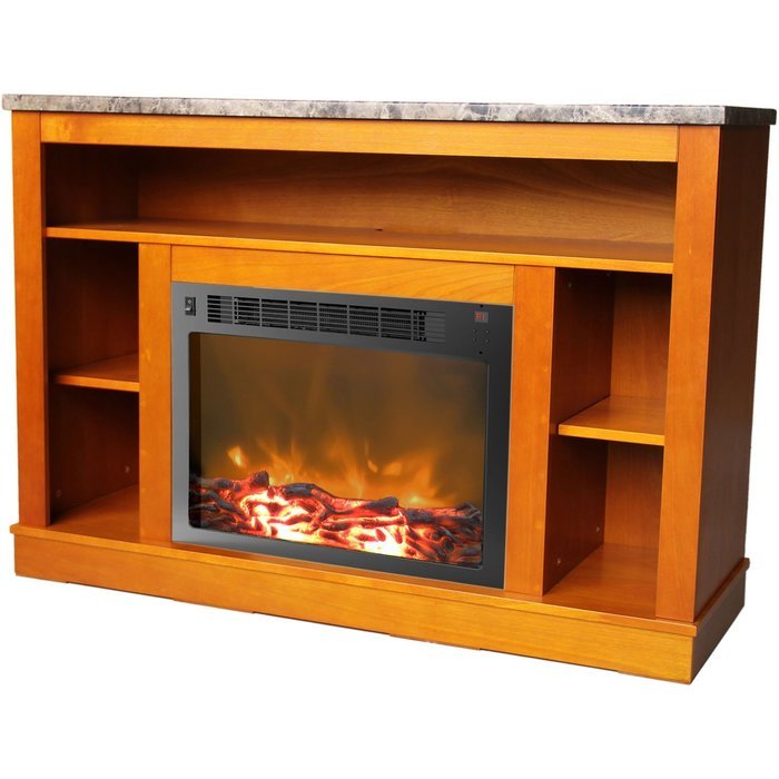 Cambridge Seville Fireplace Mantel with Electronic Fireplace Insert, White N3
