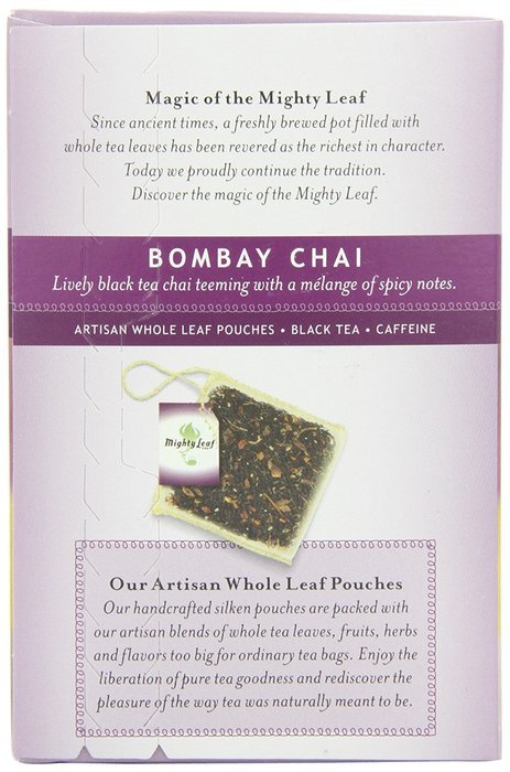 Mighty Leaf Tea, Bombay Chai, 15-Count Whole Leaf Pouches (Pack of 3)