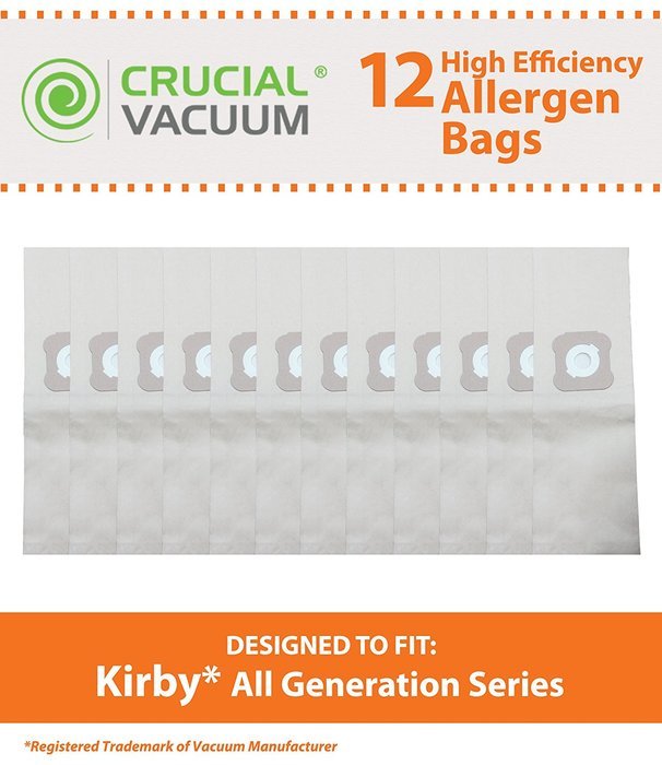 12 Kirby Paper Generations Bags, Part # 204803, 205803, Designed & Engineered by Crucial Vacuum