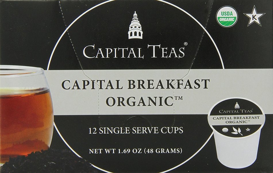 Capital Teas Turmeric Ginger Organic Tea, Keurig Cups, 12 Count N17
