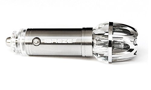 New Model! iBreze Silver Car Air Purifier Ionizer JO-6281, Eliminate Bad smell from cigarette, pets and more -...