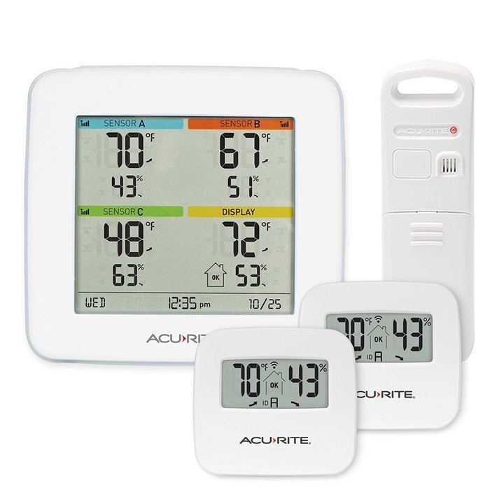 AcuRite Indoor Temperature & Humidity Station With 3 Sensors N3