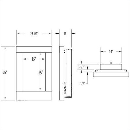 Dimplex V1525Rt-Gm Rectangular Wall Mount Electric Flame Fireplace