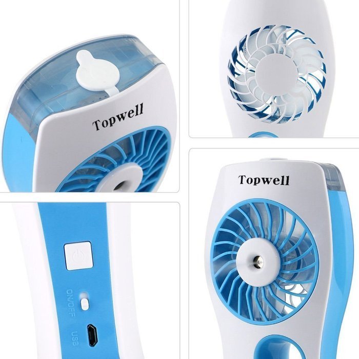 Topwell USB Mini Misting Fan Built-in Rechargeable Misting Fan Handheld Personal Cooling Mist Humidifier for Home... N3