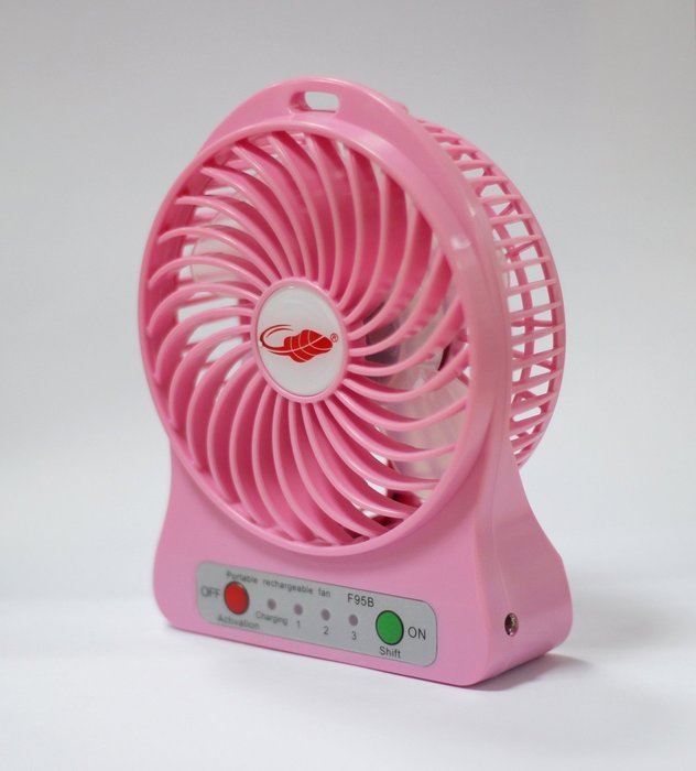 Happy-top&reg; 4-inch Vanes 3 Speeds Mini Hand Held Portable USB Fan with 18650 Rechargeable Battery and USB Cable... N7