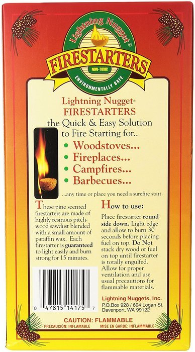 Lightning Nuggets Inc 0-47815-14175-7 12-Count Firestarters