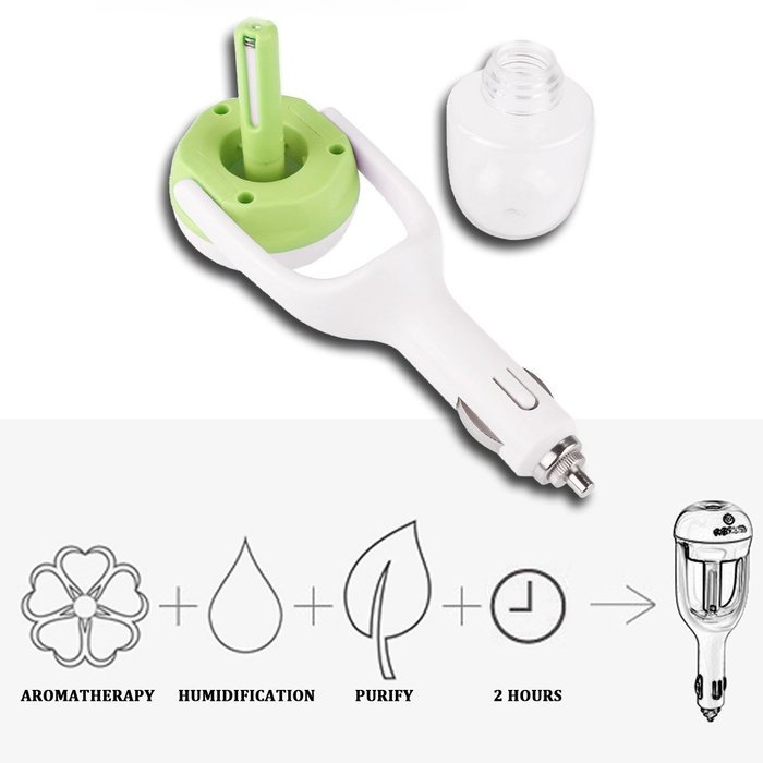 IPUIS Car Air Humidifier with USB Changer Port Aromatherapy Essential Oil Aroma Diffuser Air Purify Car charger...