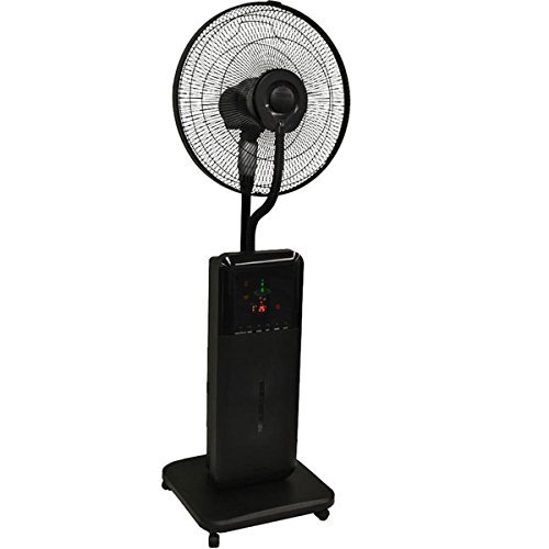Solid Portable Ultrasonic Dry Misting Fan With Bluetooth Technology Black