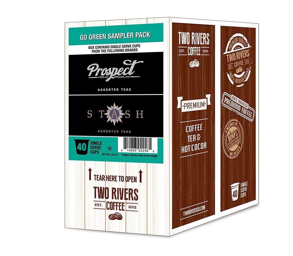 Two Rivers Bit of Everything Single-cup Sampler Pack for Keurig K-Cup Brewers, 40 Count N15