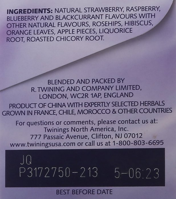 TWININGS Herbal Tea, Wild Berries, 20 Count N2