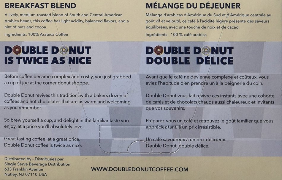 Double Donut Breakfast Blend Coffee, in Recyclable Single Serve Cups for Keurig K-Cup Brewers, 24 Count