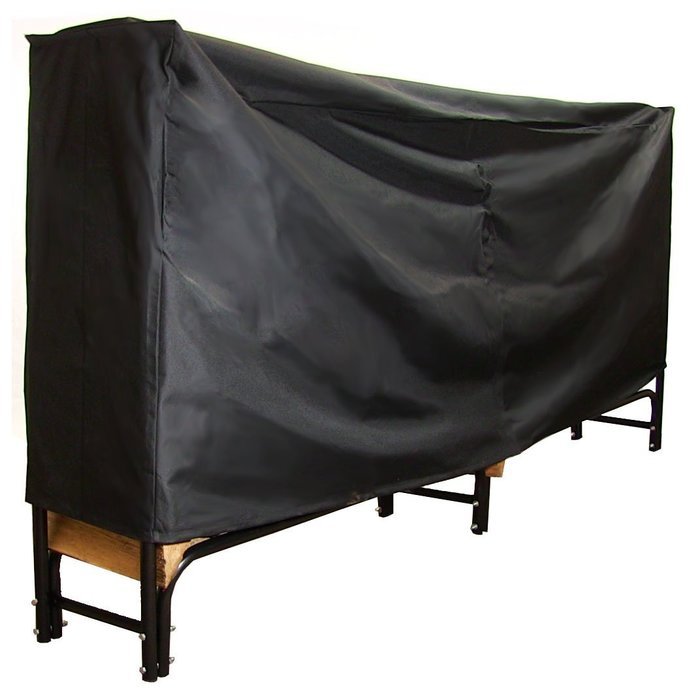 Sunnydaze 8-Foot Firewood Log Rack, Log Rack & Cover COMBO N15
