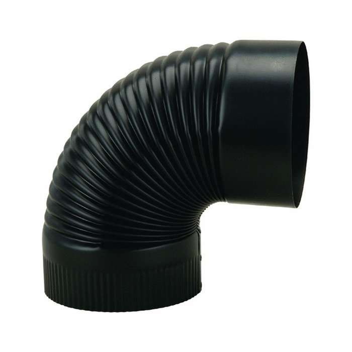 Black Crimped Elbow