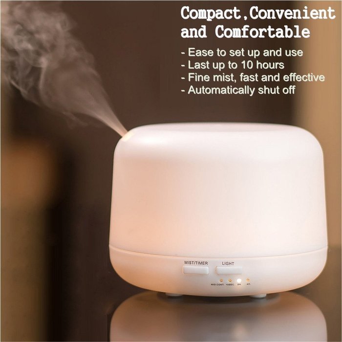 AromaLife 300ml Ultrasonic Aromatherapy Essential Oil Diffuser Cool Aroma Mist Humidifier with LED Light for Home... N3