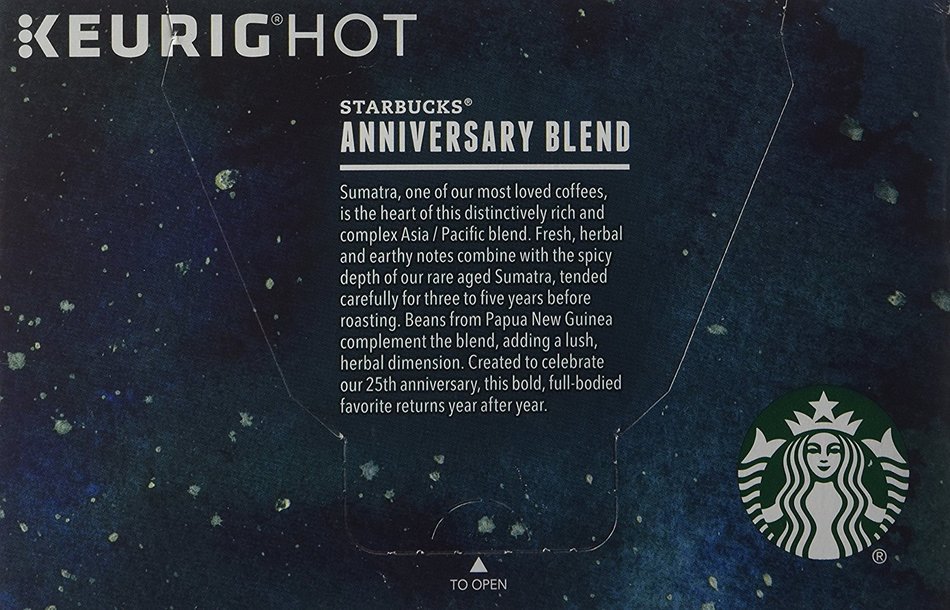 Starbucks Anniversary Blend, K-cup 12-count N5