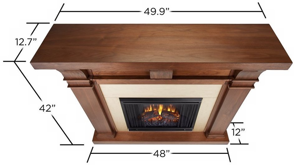 Real Flame Porter Electric Fireplace - Walnut